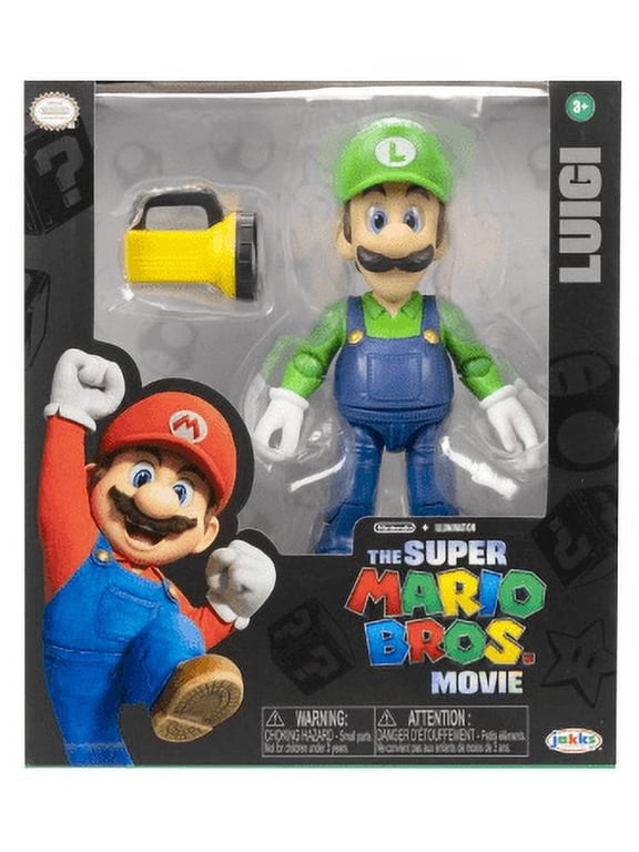 The Super Mario Bros. Movie 2023 - 5 inch Feature Luigi Action Figure with Accessory (NEW)