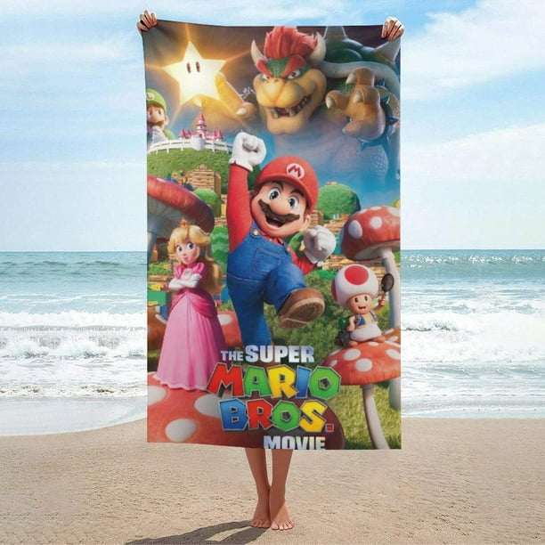 The Super Mario Bros. Movie Beach Towel Microfiber Soft Absorbent Quick Dry Bath Towels 130x80cm for Kid Adults for Bathroom Shower Guests Pool Swimming Gym Camp Holiday Walmart Business Supplies