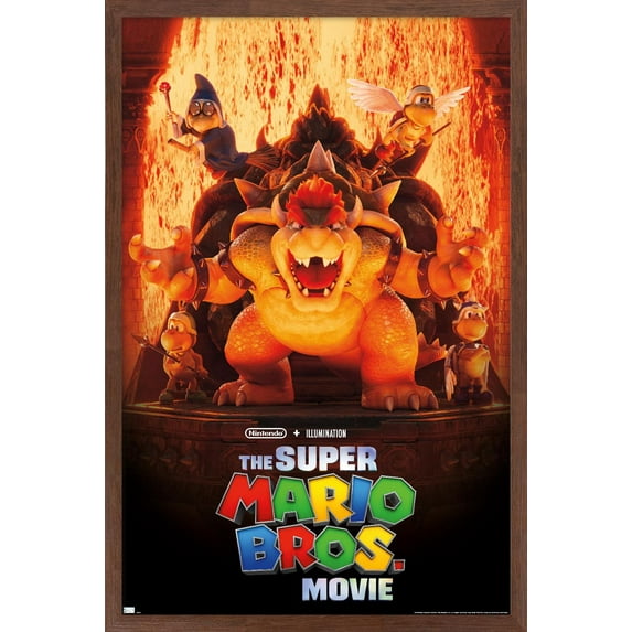 The Super Mario Bros. Movie - Bowser's World Key Art Wall Poster, 14.725" x 22.375" Framed