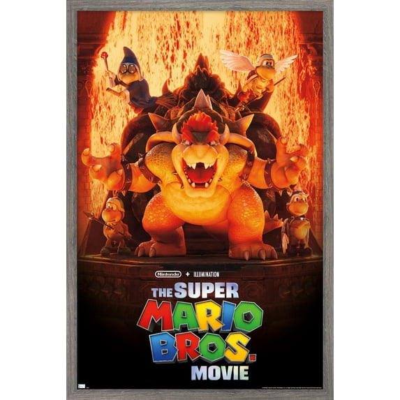 The Super Mario Bros. Movie - Bowser's World Key Art Wall Poster, 14.725" x 22.375" Framed