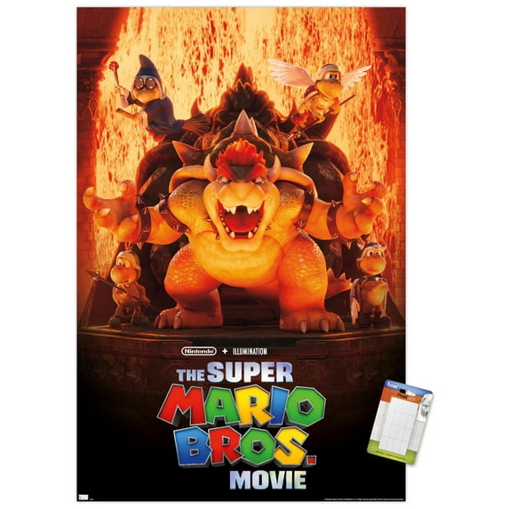 The Super Mario Bros. Movie - Bowser's World Key Art Wall Poster, 22.375" x 34"