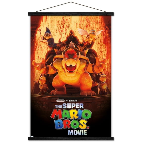 The Super Mario Bros. Movie - Bowser's World Key Art Wall Poster with Magnetic Frame, 22.375" x 34"