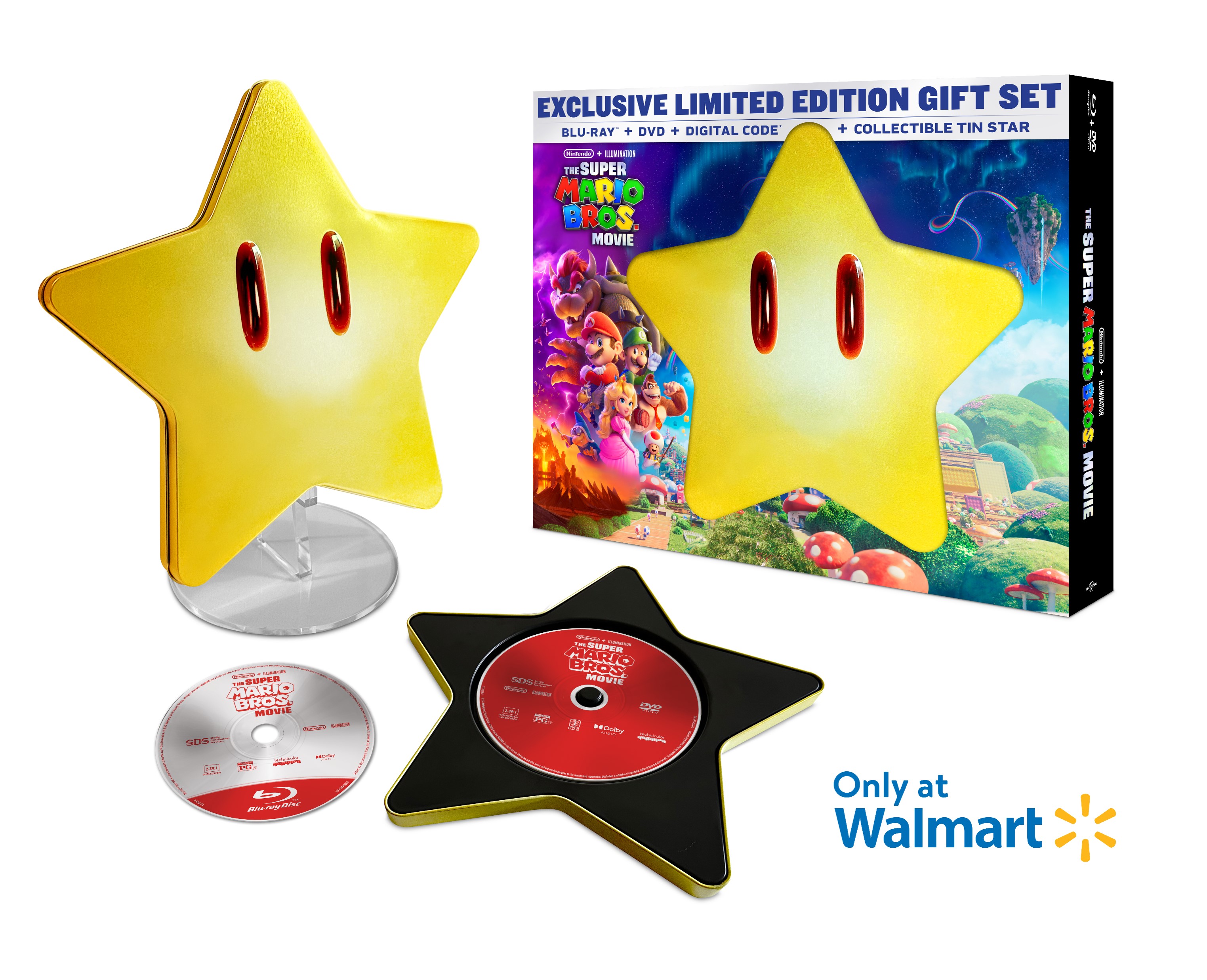 The Super Mario Bros. Movie Limited Edition Giftset with Collectible Tin Star (Walmart Exclusive) (Blu-ray + DVD + Digital Copy) - image 1 of 12