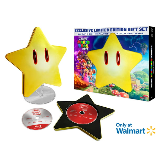 The Super Mario Bros. Movie Limited Edition Giftset with Collectible Tin Star (Walmart Exclusive) (Blu-ray + DVD + Digital Copy)