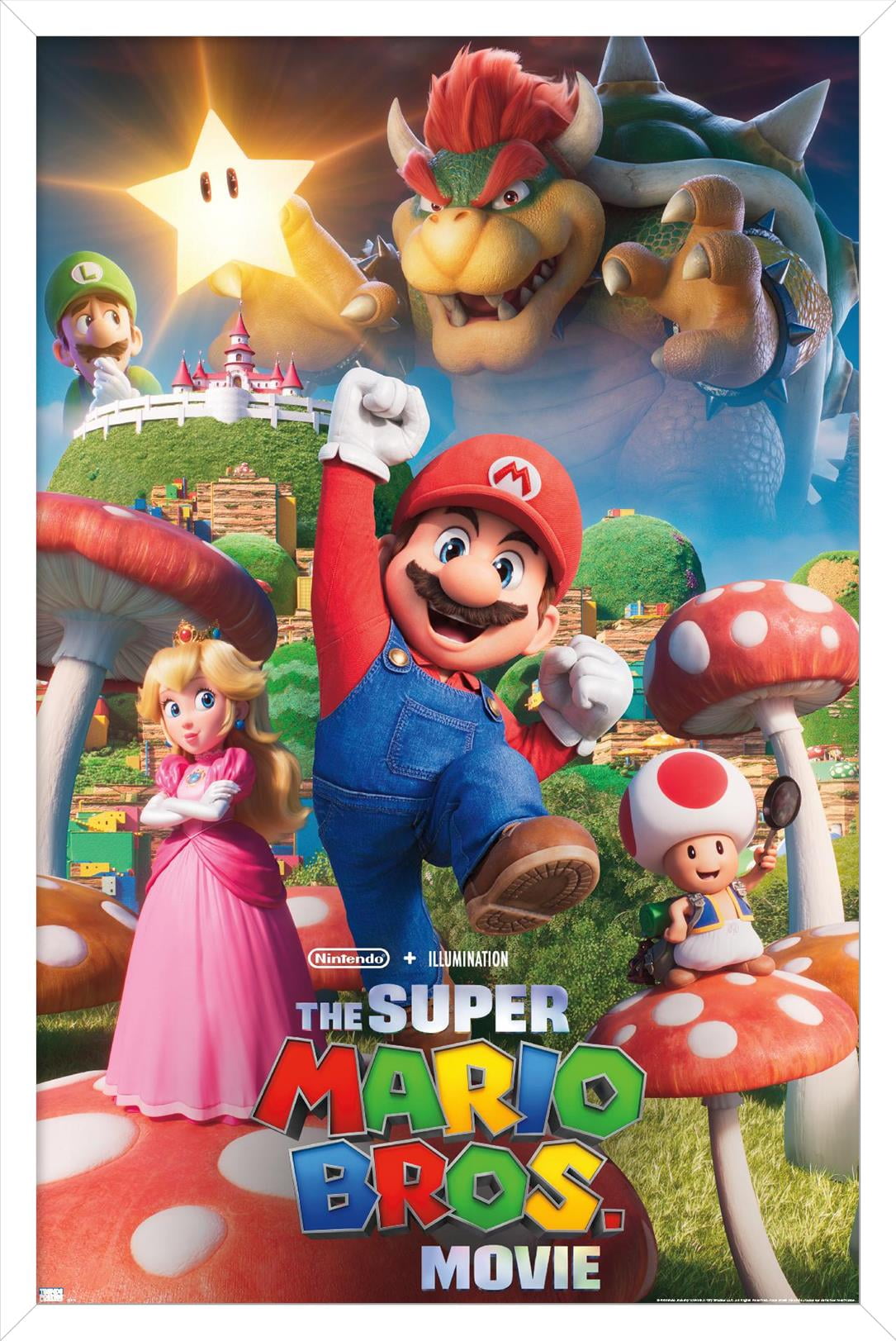 The Super Mario Bros. Movie - Mushroom Kingdom Key Art Wall Poster, 22.375  x 34 