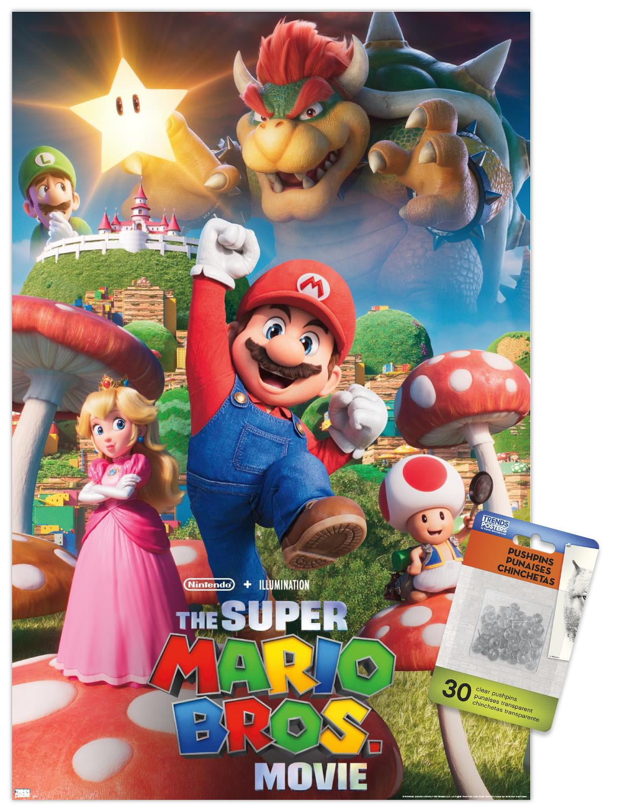 Nintendo Mario Paint Posters Set - 4 PC Bundle with Super Mario Painting Activity Book, 600+ Stickers, and More | Super Mario Coloring and Activities