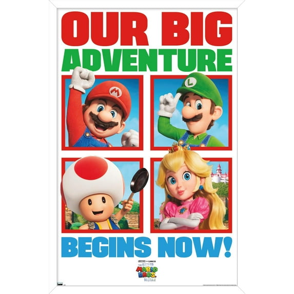 The Super Mario Bros. Movie - Our Big Adventure Wall Poster, 22.375" x 34" Framed