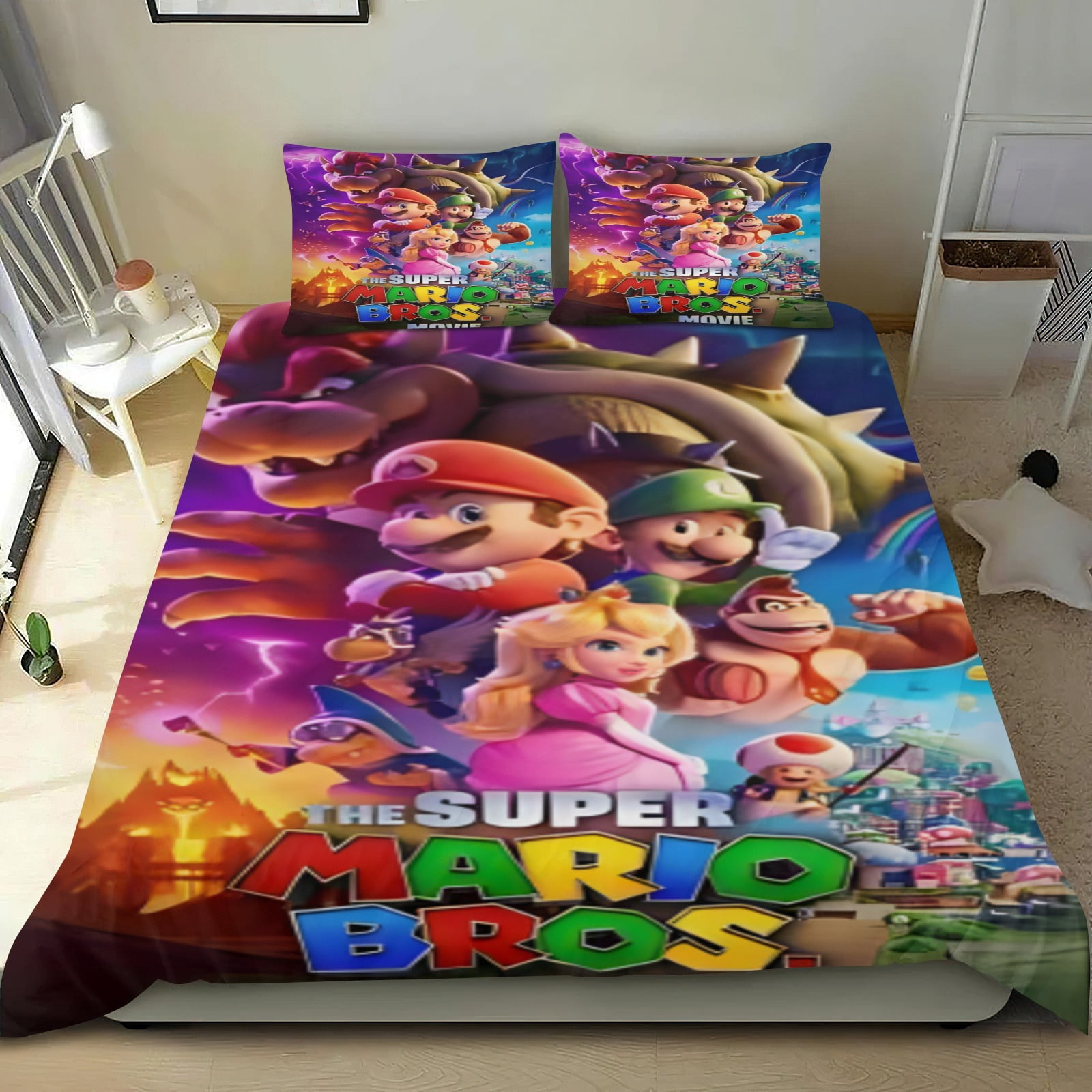 The Super Mario Bros. Movie thin bedding set has One duvet cover and ...