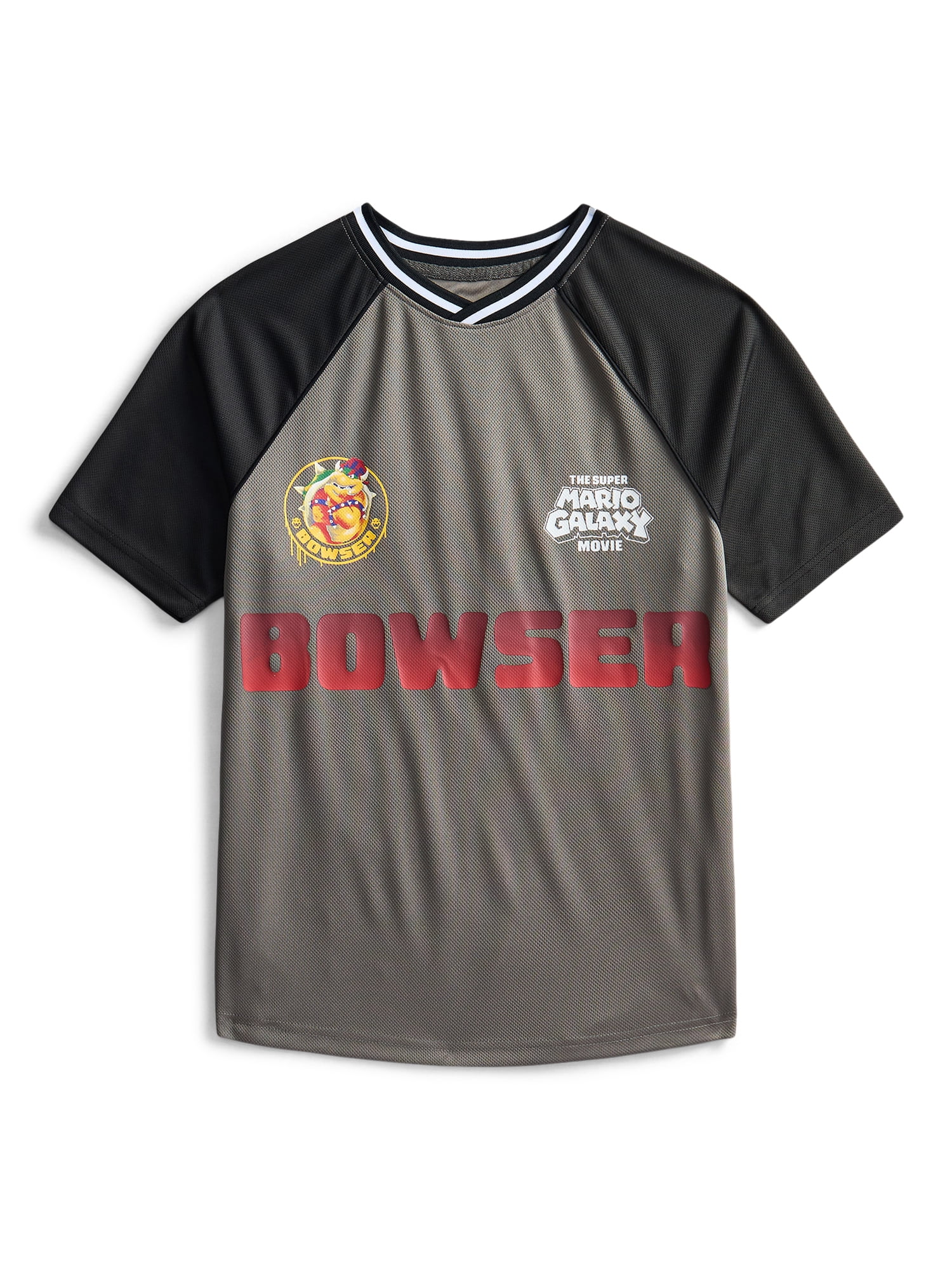 Super Mario Galaxy Movie Boys Bowser Graphic Soccer Jersey, Sizes 4-18
