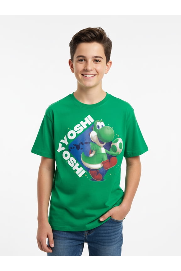 The Super Mario Galaxy, Boys' Short Sleeve Graphic Tee, Yoshi, Sizes 4-18