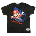 thumbnail image 1 of The Super Mario Galaxy Movie T-Shirt Men's Let's A Go Adult Mineral Wash Tee, 1 of 4