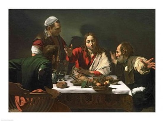 The Supper at Emmaus 1601 Canvas Art - Caravaggio (24 x 18)