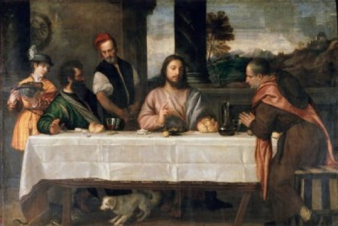 The Supper at Emmaus C 1535 Titian (1485-1576Italian) Musee Du Louvre Paris Canvas Art - (18 x 24)