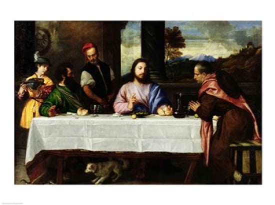 The Supper at Emmaus Canvas Art - Titian (24 x 18)