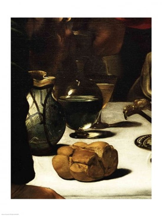 The Supper at Emmaus Detail 1601 Canvas Art - Caravaggio (18 x 24)