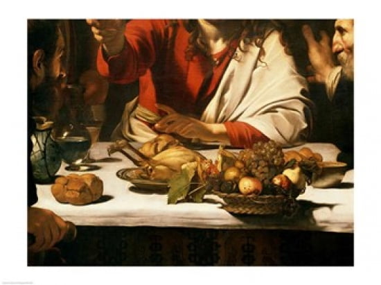 The Supper at Emmaus Detail 1601 Canvas Art - Caravaggio (24 x 18)