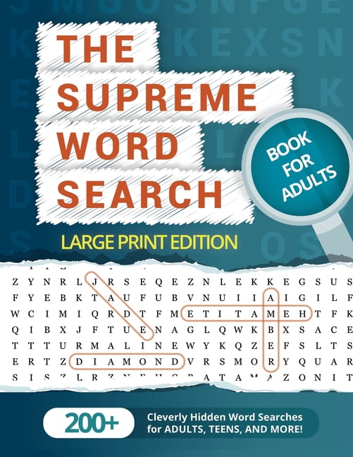 WORD SEARCH PUZZLE GROUP The Supreme Word Search Book for Adults - Large Print Edition: Over 200 Cleverly Hidden Word Searches for Adults, Teens,, (Paperback)