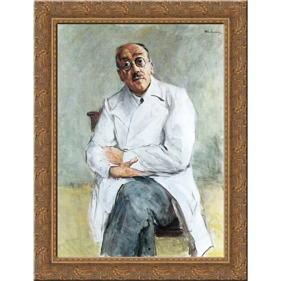 The Surgeon, Ferdinand Sauerbruch 24x20 Gold Ornate Wood Framed Canvas Art by Max Liebermann