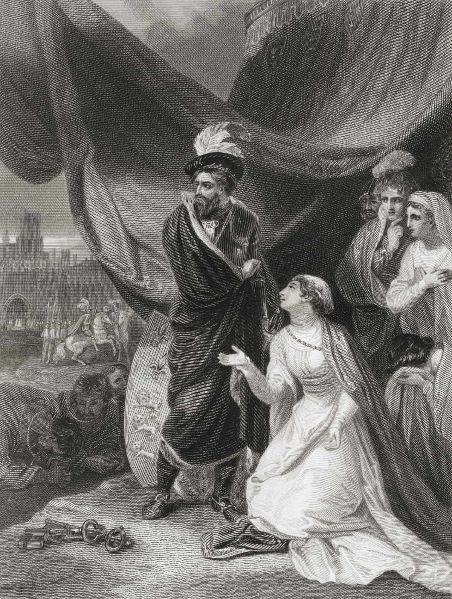 The Surrender Of Calais To King Edward Iii From The History Of England Published 1859 Canvas Art - Ken Welsh Design Pics (26 x 34)