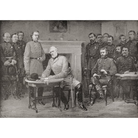 The Surrender Of General Lee To General Grant At Appomattox Courthouse
