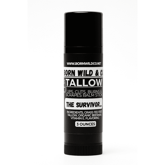 The Survivor: Tallow Balm Stick- for lips, cuts, chapped skin, blisters or burns-