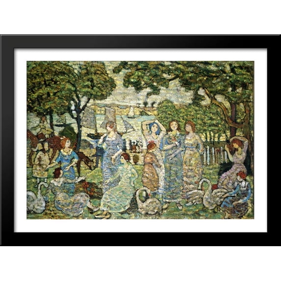 The Swans 38x28 Large Black Wood Framed Print Art by Maurice Prendergast
