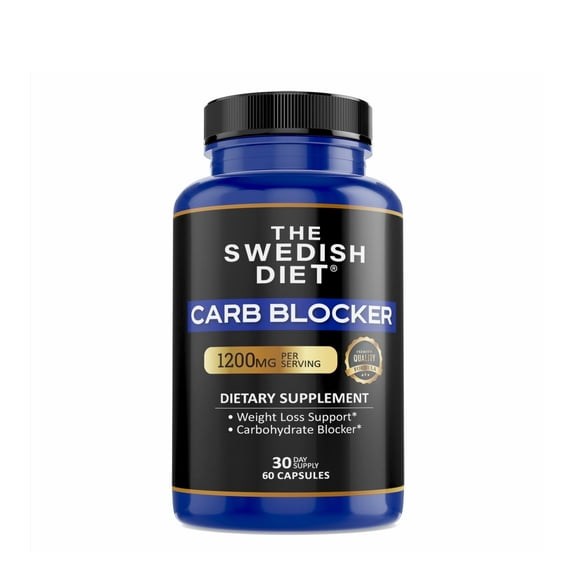 The Swedish Diet Carb Blocker Capsules with White Kidney Bean Extract, 60 Count