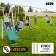 thumbnail image 1 of The Swing Company Yonkers Metal Swing Set with Glide Ride Trapeze Bar and 5' Slide, 1 of 12