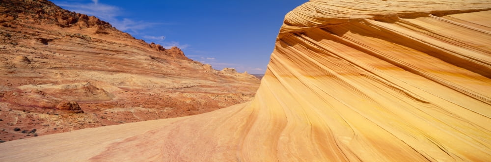 The Swirl Sandstone Stripes BLM Land Colorado Canvas Art - Panoramic Images (27 x 9)