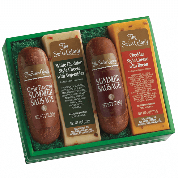 The Swiss Colony Cheese & Sausage 4-Pack Gift Box, 14 oz