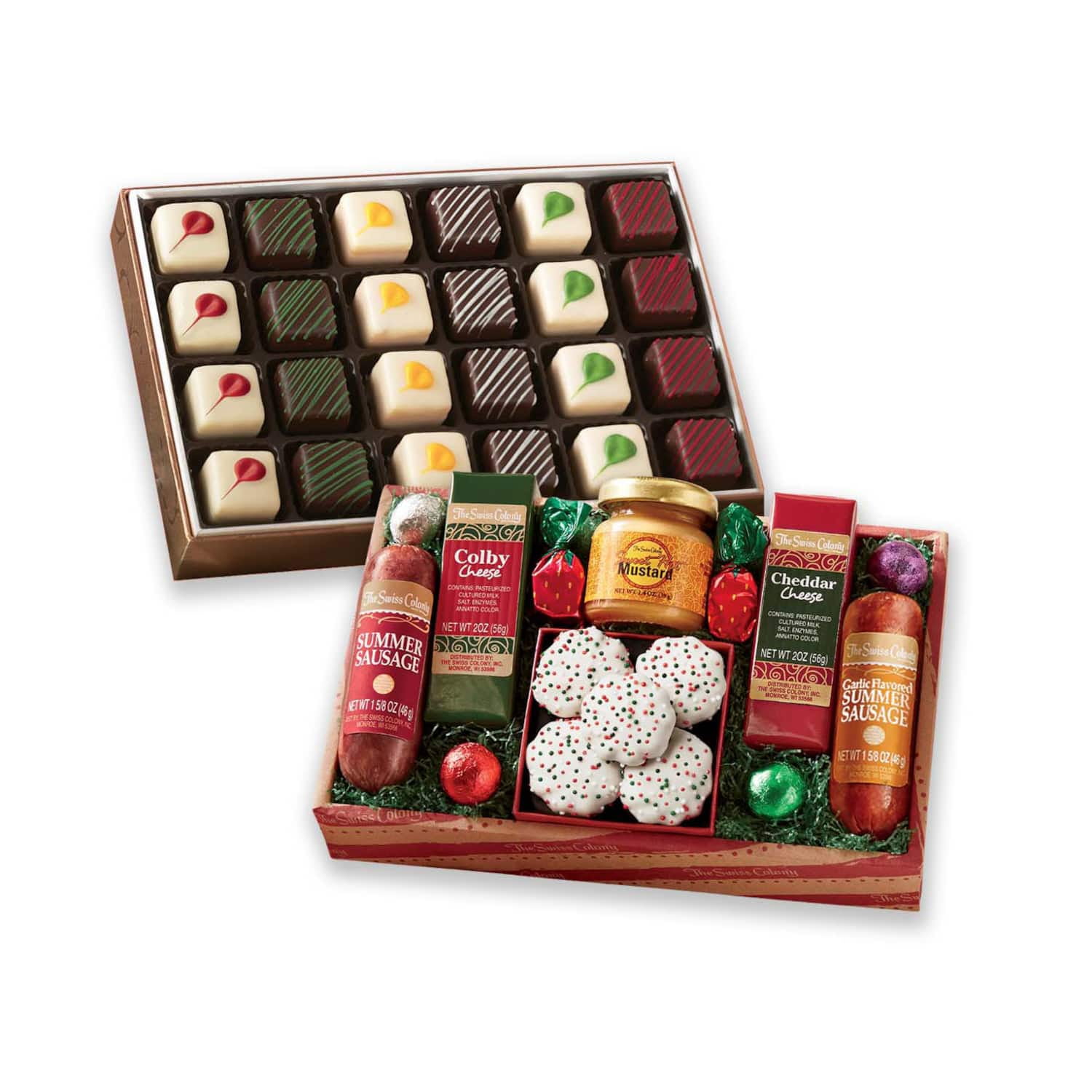 The Swiss Colony Holiday Treasure and Petits Fours Food Gift Bundle