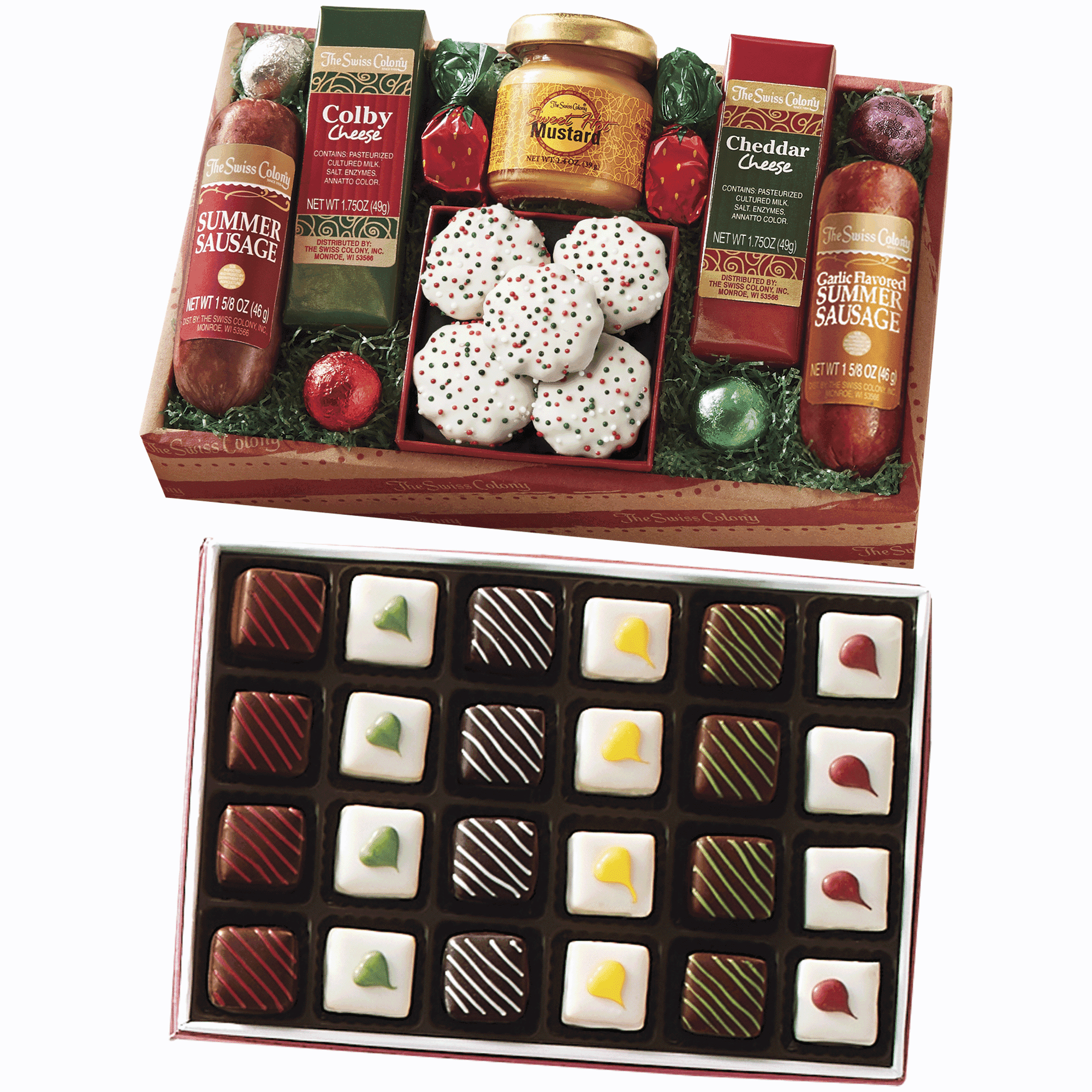 The Swiss Colony Holiday Treasure and Petits Fours Food Gift Bundle
