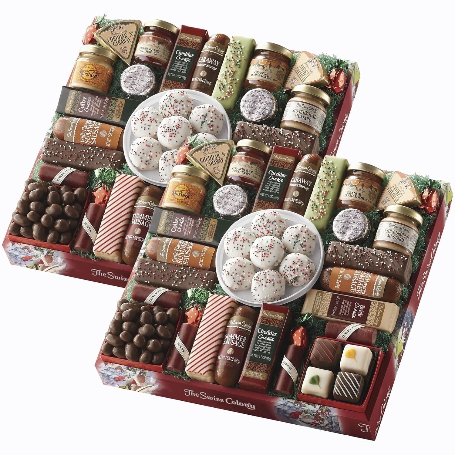 スポコラ31包入り×2箱セット【K1226-1236】 The Swiss Colony 27 Favorites Food Gift Box Assorted Meats
