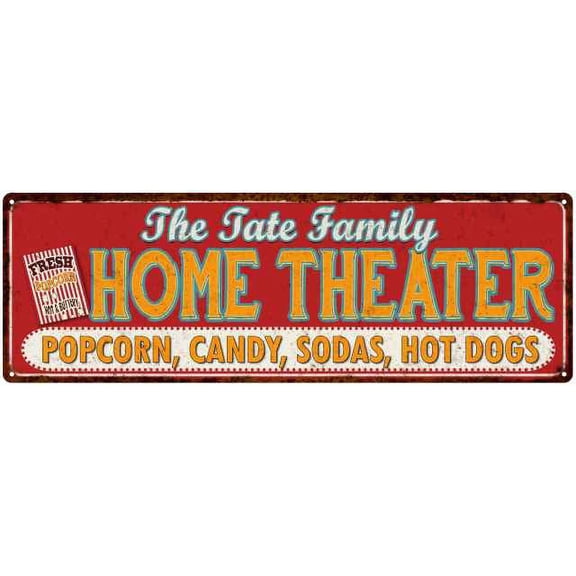 The TATE Family Home Theater Sign Gift 6x18 Metal Movies Decor 106180100440