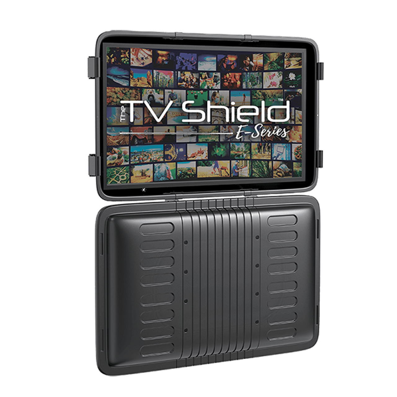 Matte Black Outdoor TV Enclosure with Lockable Cover