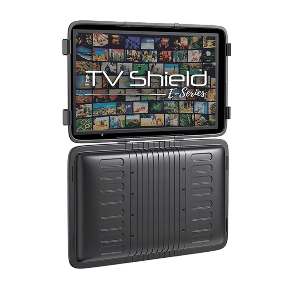 Matte Black Outdoor TV Enclosure with Lockable Cover