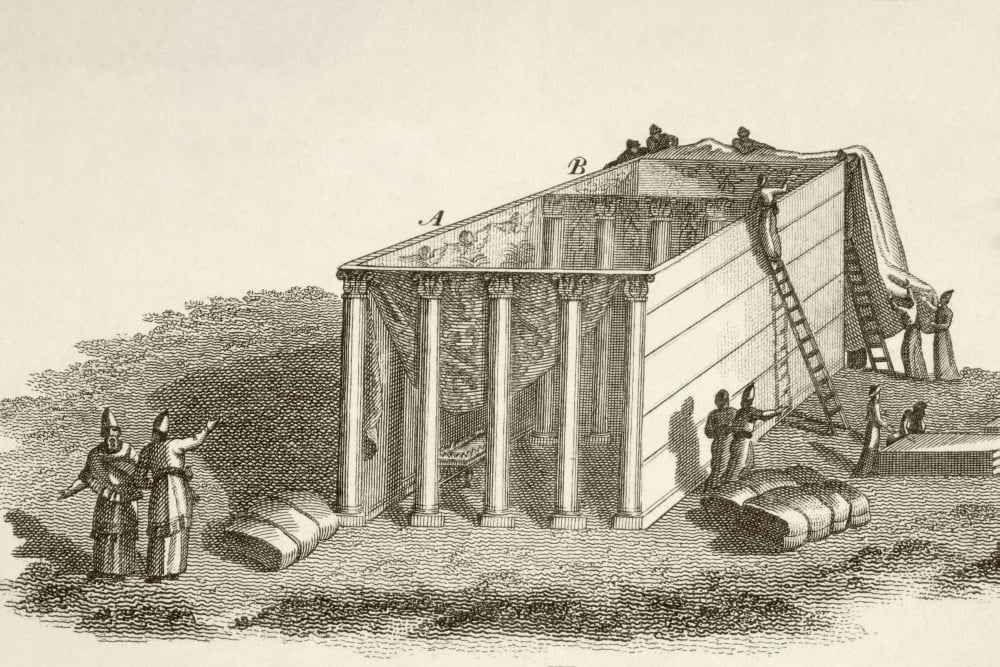 The Tabernacle In The Wilderness Uncovered From A 19Th Century Illustration Canvas Art - Ken Welsh Design Pics (17 x 11)