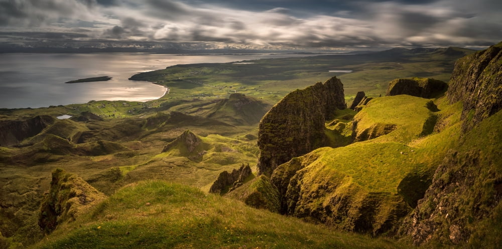 The Table in Quiraing at Trotternish Ridge Isle of Skye Scotland Canvas Art - Panoramic Images (12 x 24)