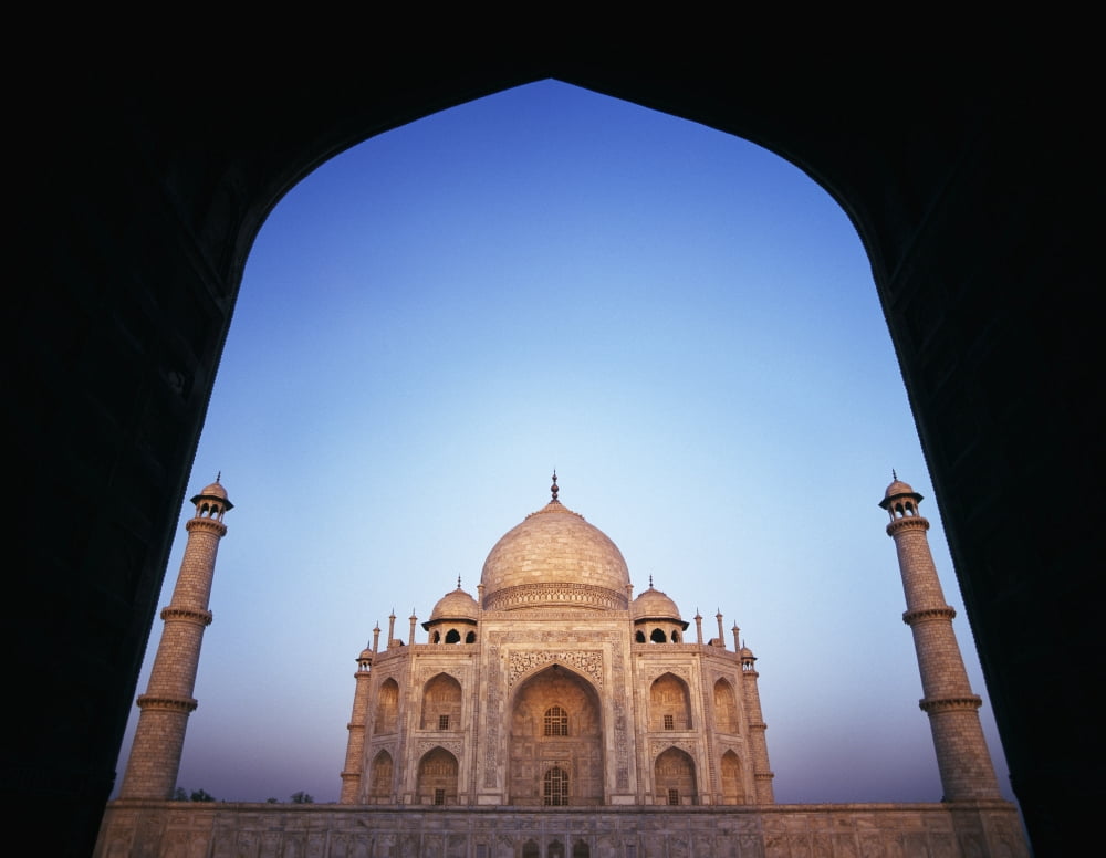 The Taj Mahal At Dawn As Seen Through Archway Canvas Art - Ian Cumming Design Pics (34 x 26)
