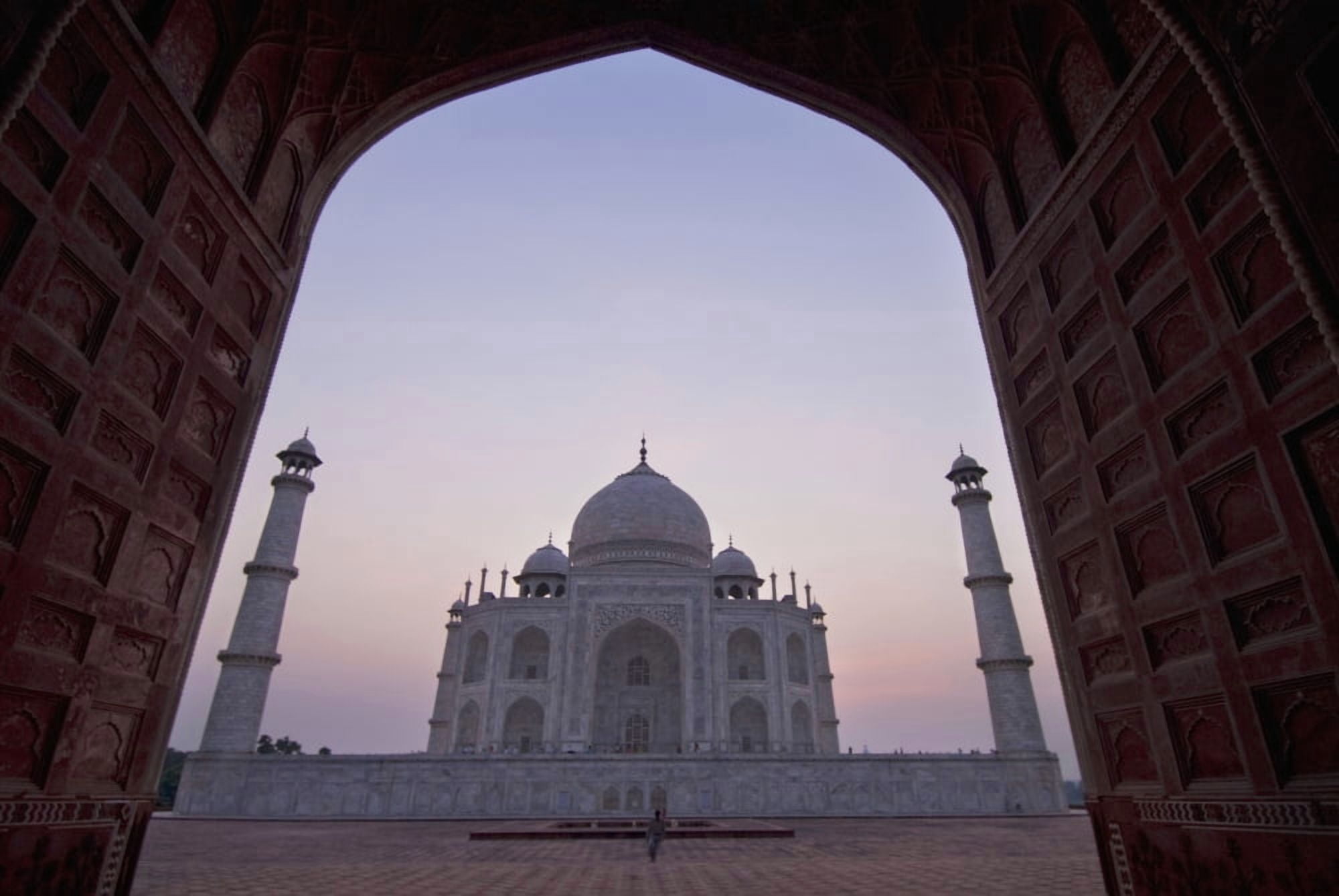 The Taj Mahal At Dusk As Seen Through Arch Canvas Art - Ian Cumming  Design Pics (36 x 24)