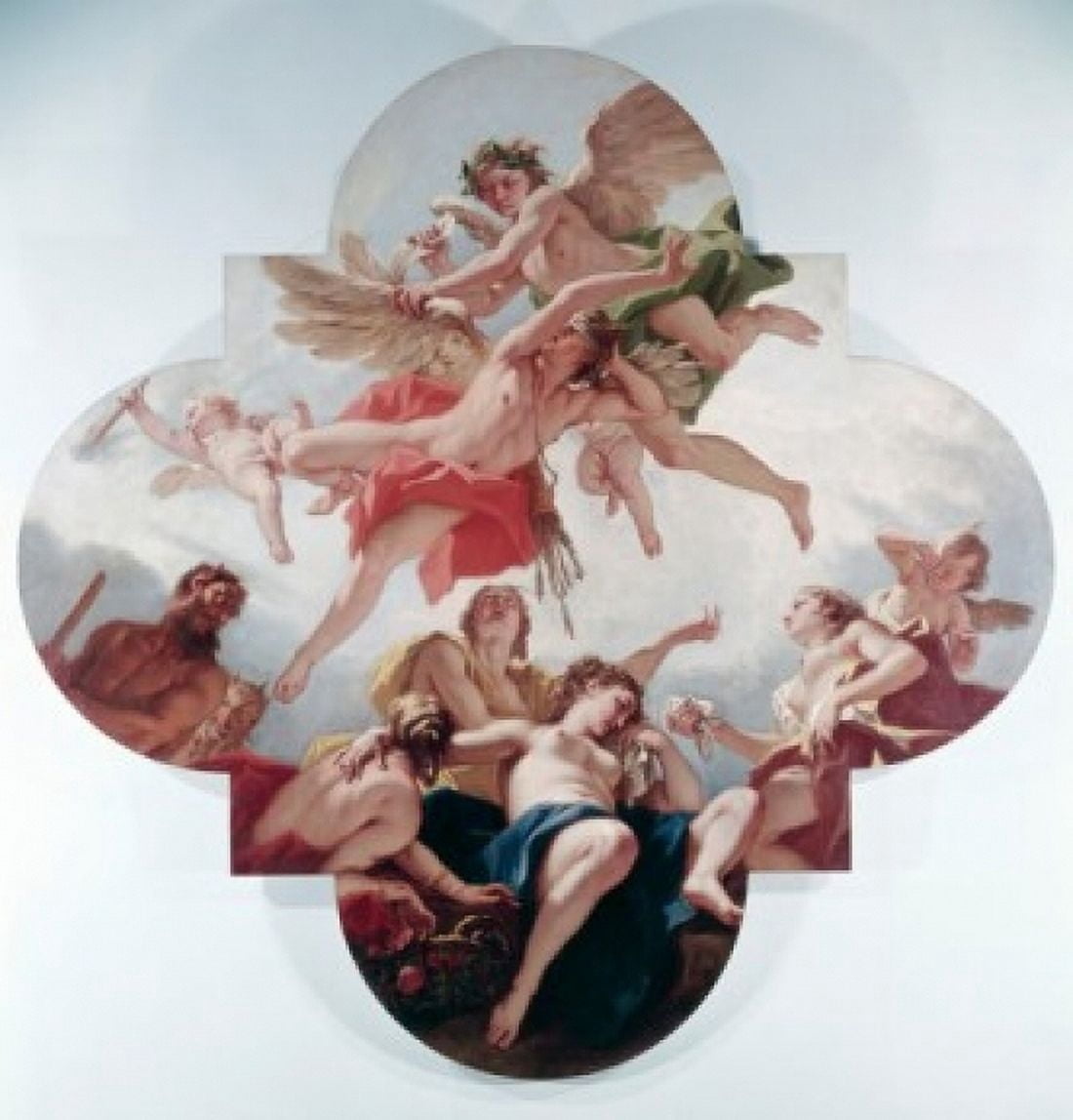 The Taming Of Cupid (Love Punished) Sebastiano Ricci (1659-1734 Italian) Fresco Canvas Art - Sebastiano Ricci (24 x 36)