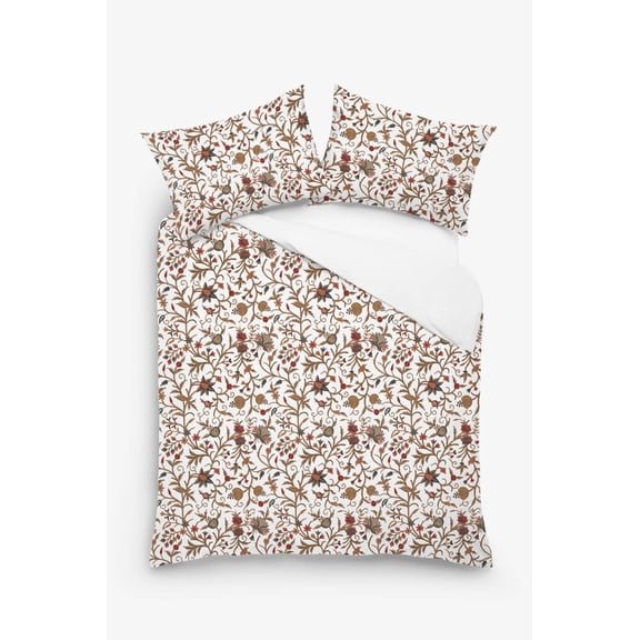 The Tangerine Store 2-Piece Linen Cotton Mix Sheet Set 66x96 inches - Twin Size, Mary Crewel Embroidery - Pre-Washed Fabric