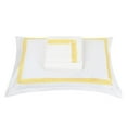 thumbnail image 1 of The Tangerine Store 3-Piece Willow Pure Linen Duvet Cover Set 88x90 inches - Queen Size, White With Yellow Embroidered Edge - Zip Closure, 4 Corner Ties, Pre-Washed Fabric, 1 of 2