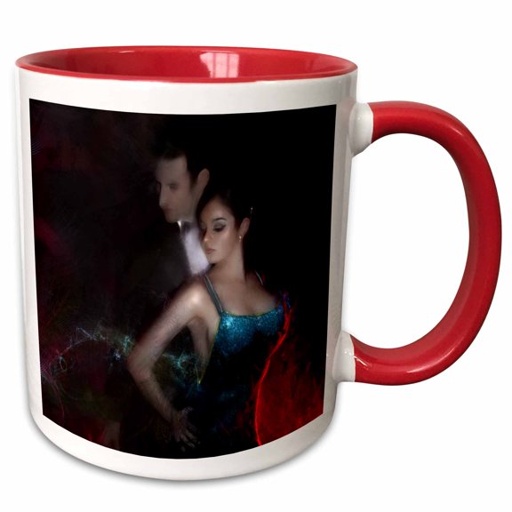 3drose, the Tango Dance, 11oz Two-tone Red Mug