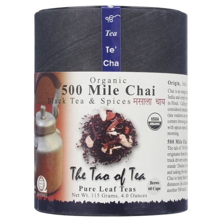 The Tao of Tea Organic Black Tea & Spices, 500 Mile Chai, 4 oz (114 g)