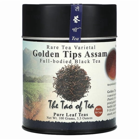 The Tao of Tea, Full-Bodied Black Tea, Golden Tips Assam, 3.5 oz (100 g) Pack of 2