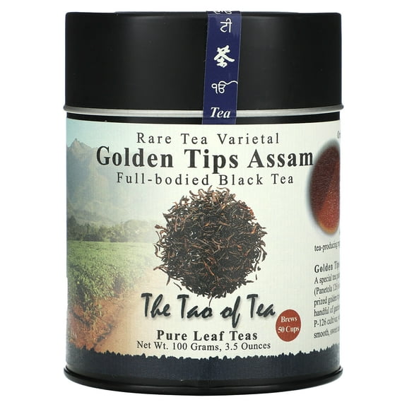 The Tao of Tea Full-Bodied Black Tea, Golden Tips Assam, 3.5 oz (100 g)