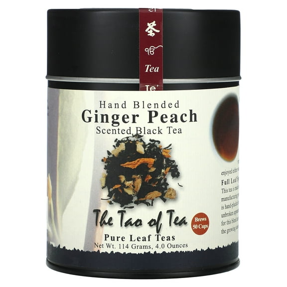 The Tao of Tea Hand Blended Scented Black Tea, Ginger Peach, 4 oz (114 g)