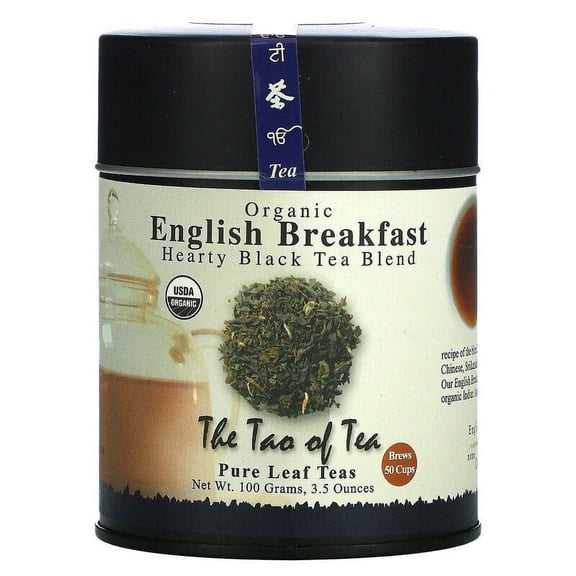 The Tao of Tea, Organic Hearty Black Tea Blend, English Breakfast, 3.5 oz Pack of 3