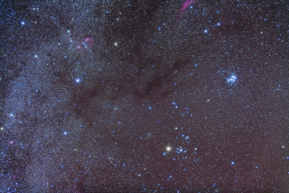 The Taurus region showing dark lanes of nebulosity Canvas Art - Alan DyerStocktrek Images (18 x 12)